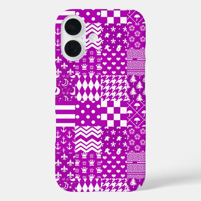 Design der lila, weiß gemischten Muster Case-Mate iPhone Hülle (Rückseite)