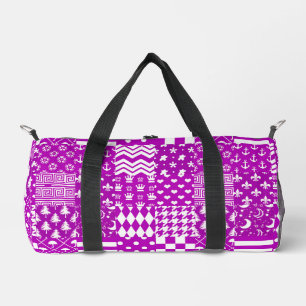 Design der lila, weiß gemischten Muster Duffle Bag
