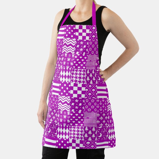 Design der lila, weiß gemischten Muster Schürze (Von Creator hochgeladen)