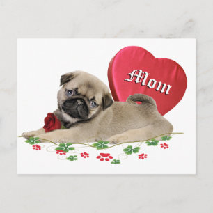 Design der Mama für adorable Mops Postkarte