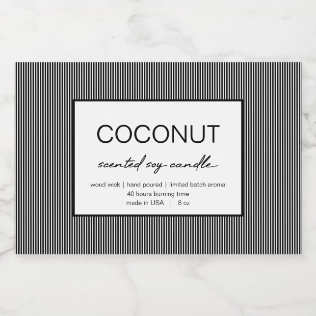 Design der Markenbezeichnungen für Kerzen Lebensmitteletikett (Einzelnes Label)