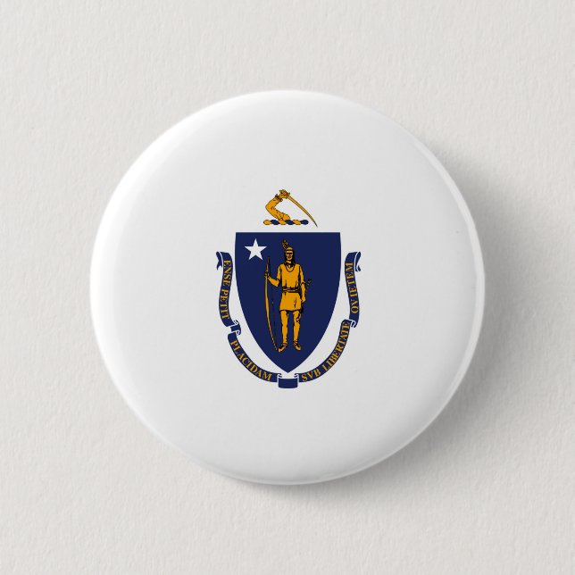 Design der Massachusetts-Staatsflagge Button (Vorderseite)