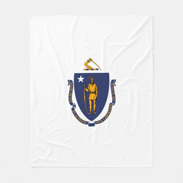 Design der Massachusetts-Staatsflagge Fleecedecke (Vorderseite)
