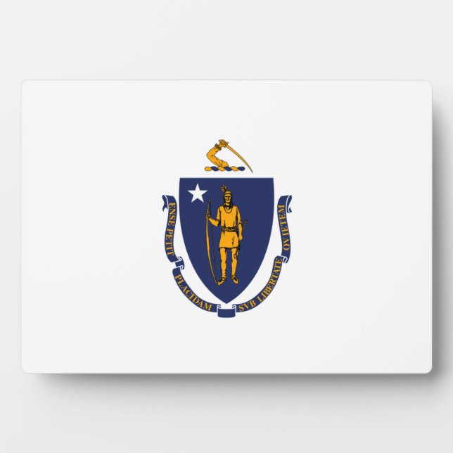 Design der Massachusetts-Staatsflagge Fotoplatte (Vorderseite)