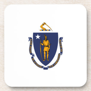 Design der Massachusetts-Staatsflagge Getränkeuntersetzer