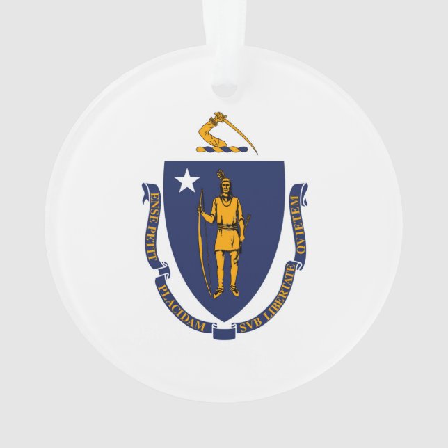 Design der Massachusetts-Staatsflagge Ornament (Rückseite)