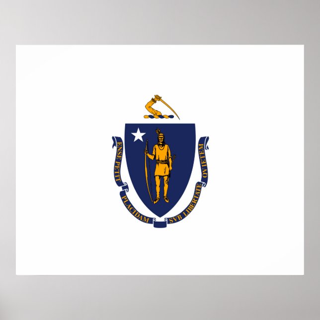 Design der Massachusetts-Staatsflagge Poster (Vorne)