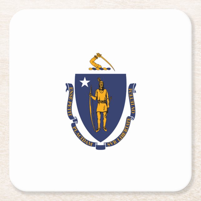 Design der Massachusetts-Staatsflagge Rechteckiger Pappuntersetzer (Vorderseite)