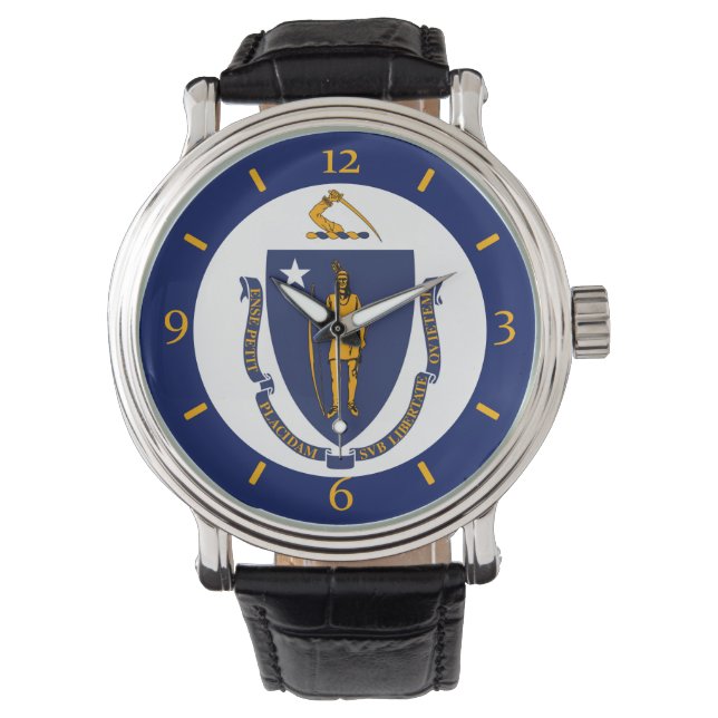 Design der Massachusetts State Flag Watch Armbanduhr (Vorderseite)
