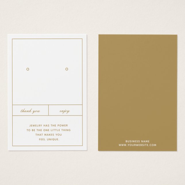 Design der Minimalistischen Earring-Schmuckkarte (Vorne & Hinten)