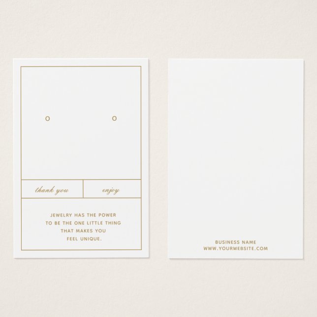 Design der Minimalistischen Earring-Schmuckkarte (Vorne & Hinten)