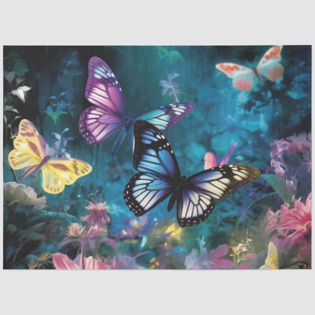 Design der Moonlight Butterfly-Serie 4 Seidenpapier (Vorderseite)
