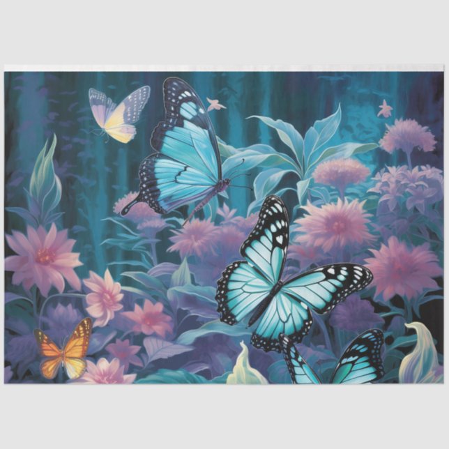 Design der Moonlight Butterfly-Serie 8 Seidenpapier (Vorderseite)