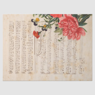 Design der Musik- und Rose 16 Seidenpapier
