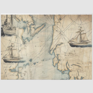 Design der Nautic Map Serie 1 Seidenpapier