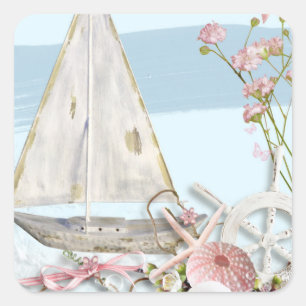 Design der Nautik-Serie 3  Quadratischer Aufkleber