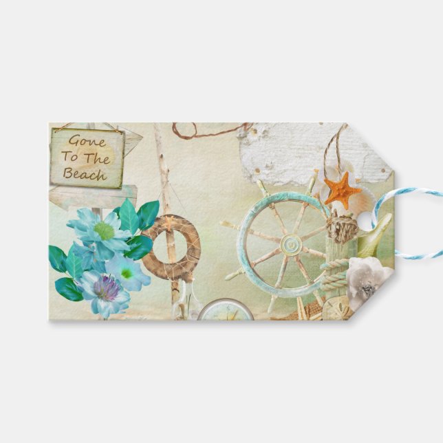 Design der Nautikserie 2 Geschenkanhänger (Vorderseite (Horizontal))