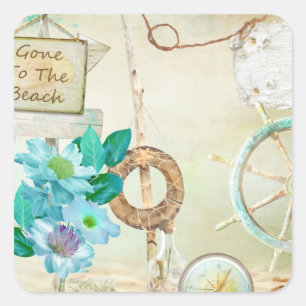 Design der Nautikserie 2 Quadratischer Aufkleber