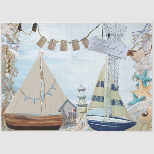 Design der Nautikserie 4 Seidenpapier (Vorderseite)