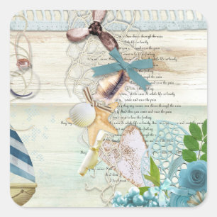 Design der Nautikserie 5 Quadratischer Aufkleber