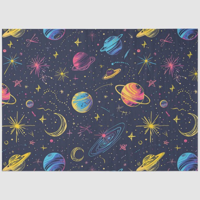 Design der Neon Cosmos-Serie 2 Seidenpapier (Vorderseite)