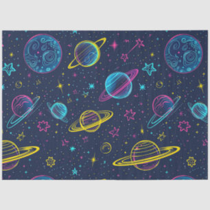 Design der Neon Cosmos-Serie 3 Seidenpapier