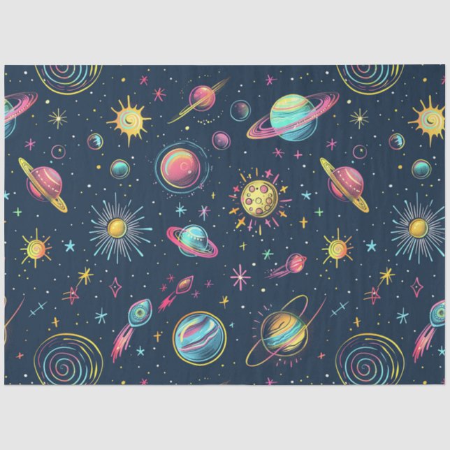 Design der Neon Cosmos-Serie 4 Seidenpapier (Vorderseite)