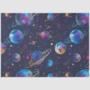 Design der Neon Cosmos-Serie 9 Seidenpapier