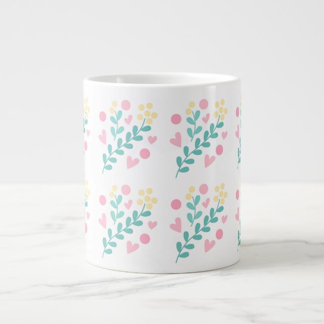 Design der niedlichen Blume Jumbo-Tasse (Vorderseite)