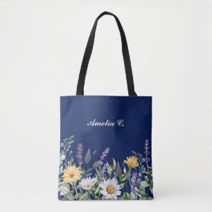 Design der niedlichen Navy Blue Boho Wildblume
