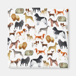Design der niedlichen Pedigree-Dog-Hintergrundbild Magnet