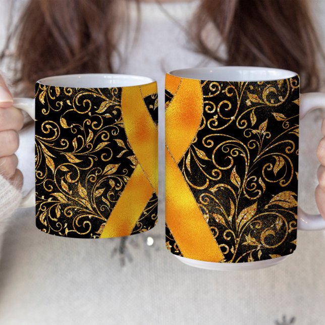 Design der Orange Awareness Ribbon-Tasse Kaffeetasse (Von Creator hochgeladen)