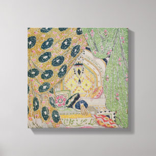 Design der orientalischen Landschaft (Farbe litho) Leinwanddruck