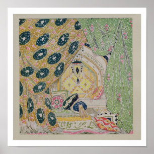 Design der orientalischen Landschaft (Farbe litho) Poster