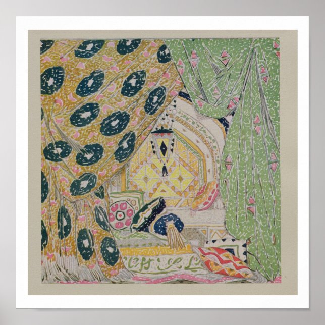 Design der orientalischen Landschaft (Farbe litho) Poster (Vorne)