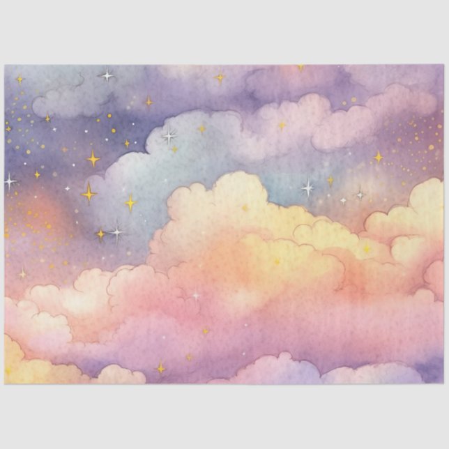 Design der pastellfarbenen Cloud-Serie 6 Seidenpapier (Vorderseite)