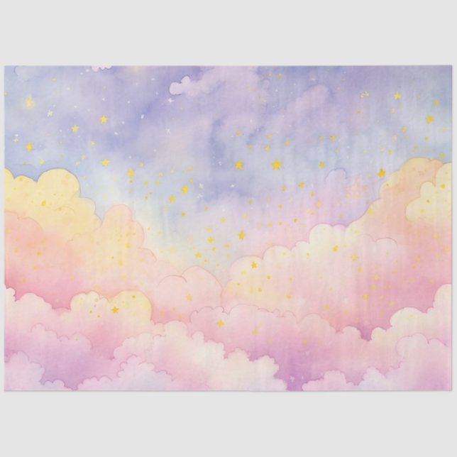 Design der pastellfarbenen Cloud-Serie 9 Seidenpapier (Vorderseite)