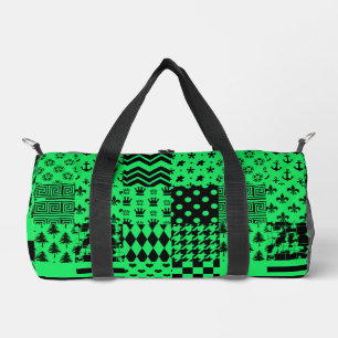 Design der Patchwork-Muster in grün schwarz Duffle Bag