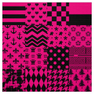 Design der Patchwork-Muster in rosa Schwarz Stoff