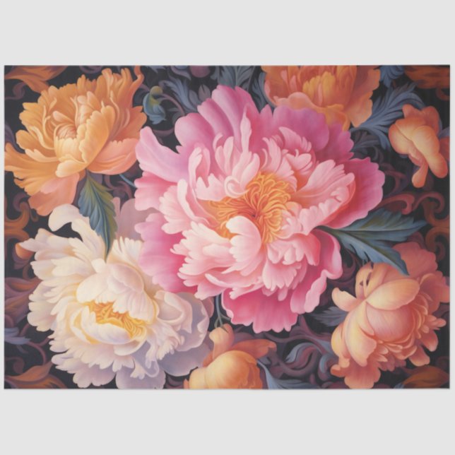 Design der Peonies-Serie 14 Seidenpapier (Vorderseite)