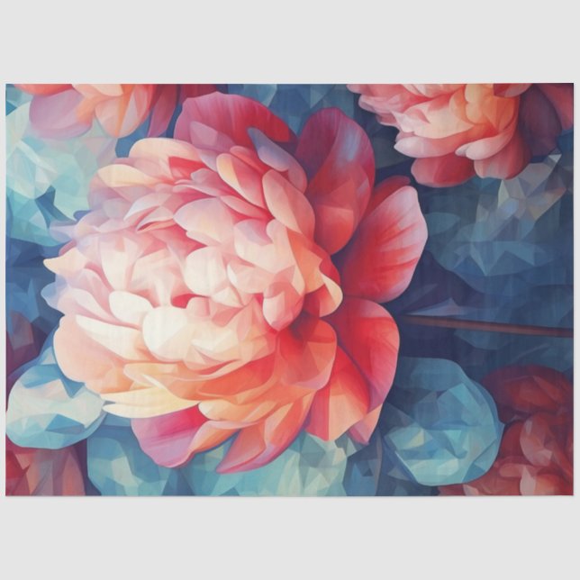 Design der Peonies-Serie 5 Seidenpapier (Vorderseite)