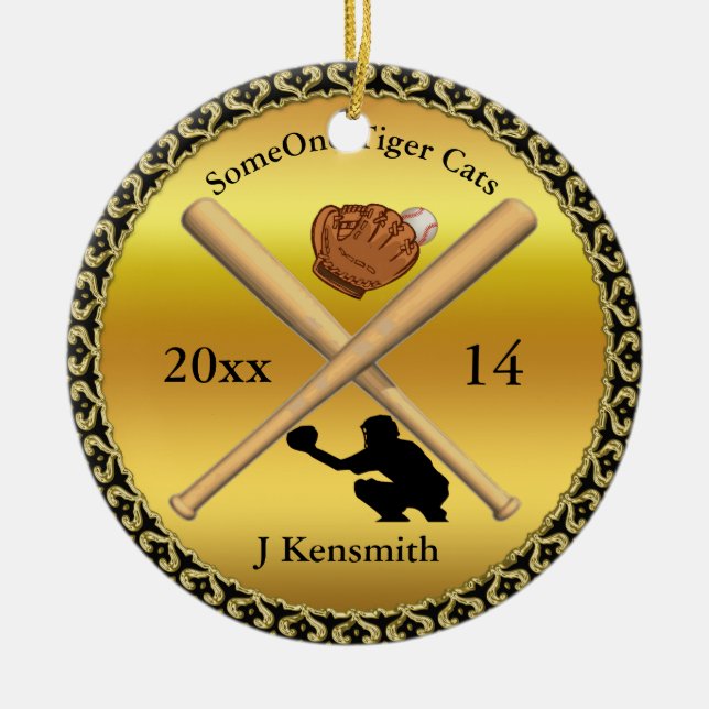 Design der personalisierten Baseball Champions Lea Keramik Ornament (Vorne)