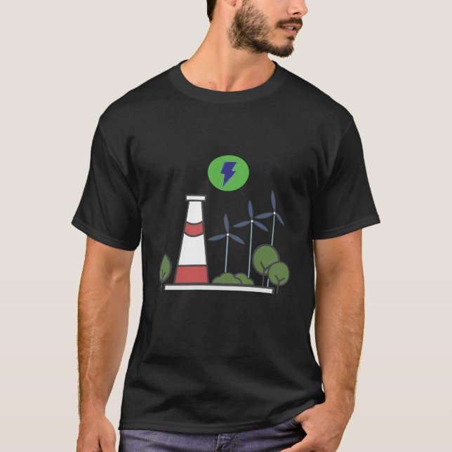 Design der Pflanze für nukleare Power T-Shirt (Vorderseite)