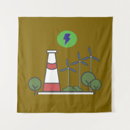 Design der Pflanze für nukleare Power Wandteppich