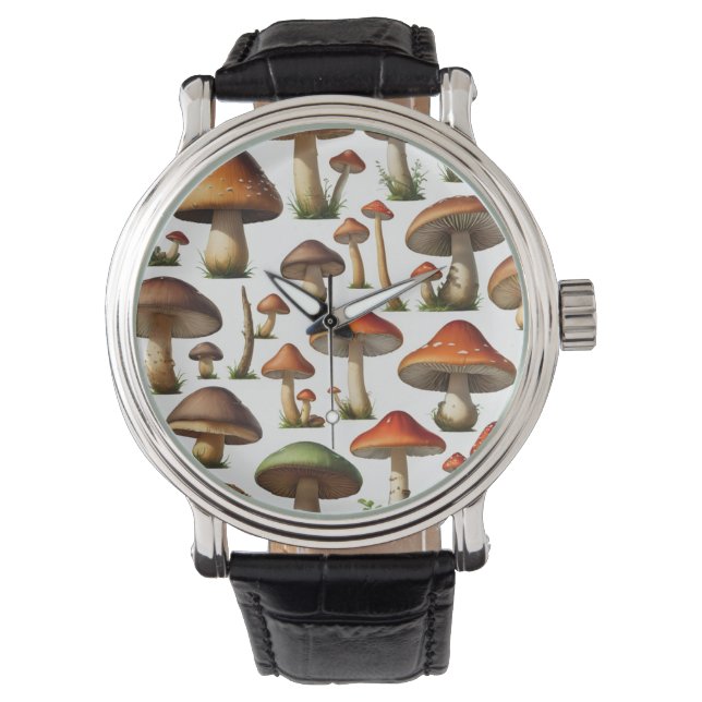 Design der Pilzkollektion Armbanduhr (Vorderseite)