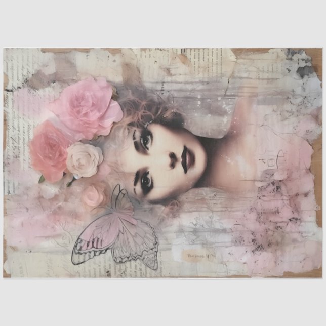Design der Pink-Engel-Serie "Whimsical" #10 Seidenpapier (Vorderseite)
