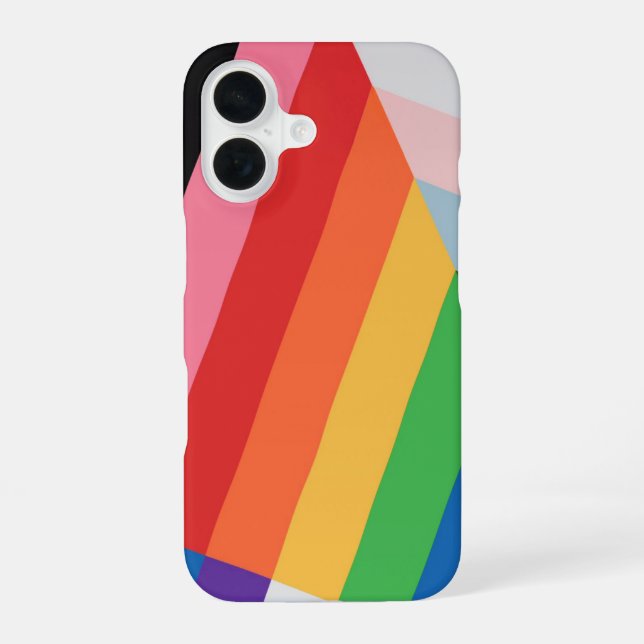 Design der Progress-Pride-Flaggen - inklusive LGBT iPhone 16 Hülle (Rückseite)