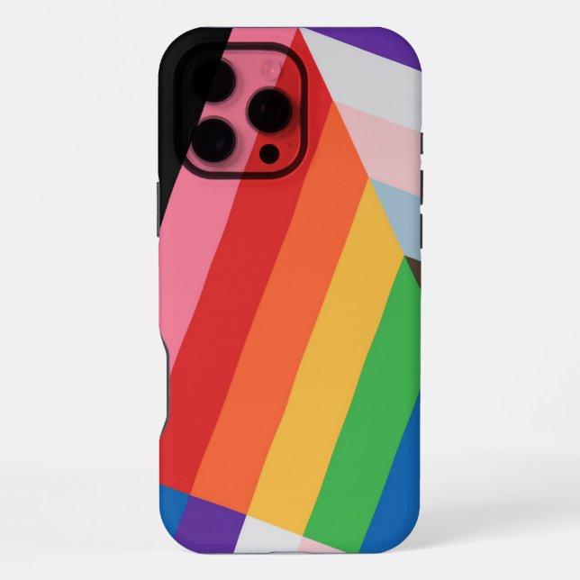 Design der Progress-Pride-Flaggen - inklusive LGBT iPhone Hülle (Rückseite)