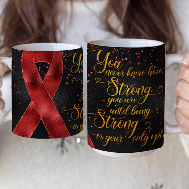 Design der Red Awareness Ribbon-Tasse Kaffeetasse (Von Creator hochgeladen)