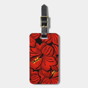 Design der Red Tropical Hawaiian Hibiskus Blume Gepäckanhänger